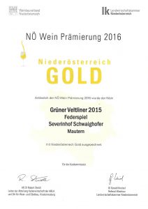 Grüner Veltliner Federspiel Gold Urkunde
